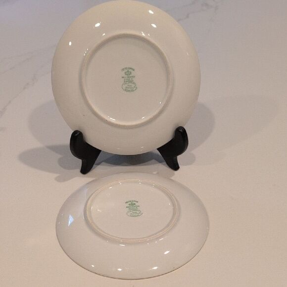 Vintage Mieto China Hand Painted Pastel Landscape Plates Set of 2 Made in Japan - Picture 4 of 9